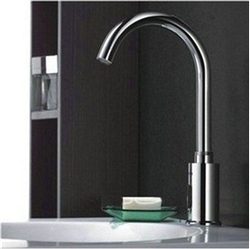 Battery-Powered Gooseneck Touchless Sensor Bathroom Sink Faucet Chrome